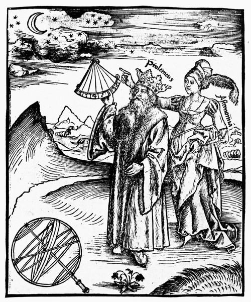 Ptolemy (2Nd Century AD) Nastronomer Mathematician And Geographer Of  Alexandria Ptolemy Guided By The Muse Of Astronomy Using A Quadrant To  Measure