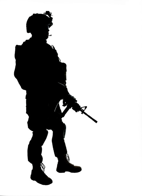 soldier carrying another soldier silhouette