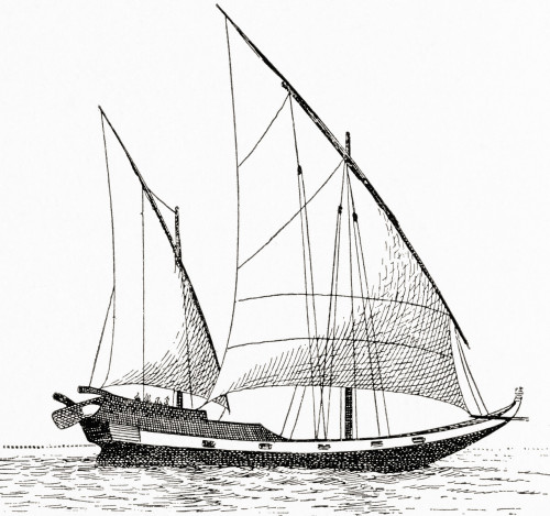 A Traditional Arabic Sailing Vessel Called A Baghlah, Bagala Or Baggala ...