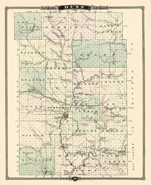 Dunn Wisconsin Landowner Snyder 1878 Poster Print by Snyder Snyder