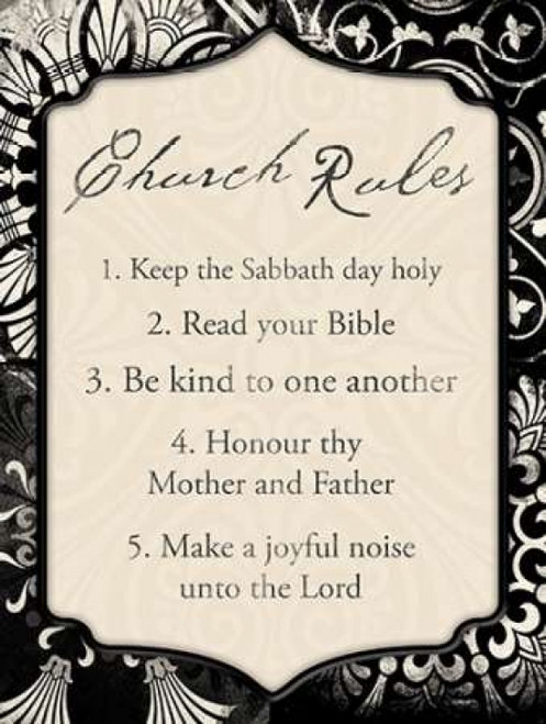 Church Rules mate Poster Print by Jace Grey (9 x 12) - Posterazzi