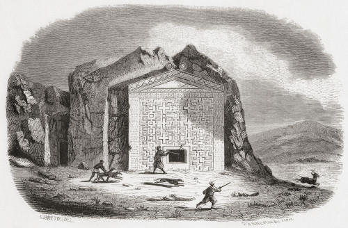 The Midas Monument, Gordion, Turkey, seen here in the 19th century. A ...