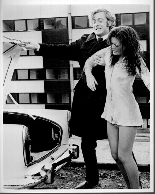 Michael Caine Forcing Geraldine Moffat Into Car In Get Carter Black And ...