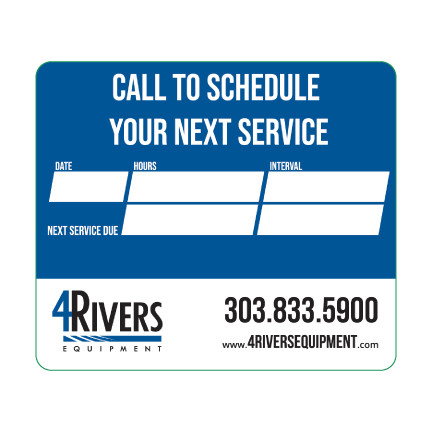 4Rivers Equipment Oil Change Sticker example