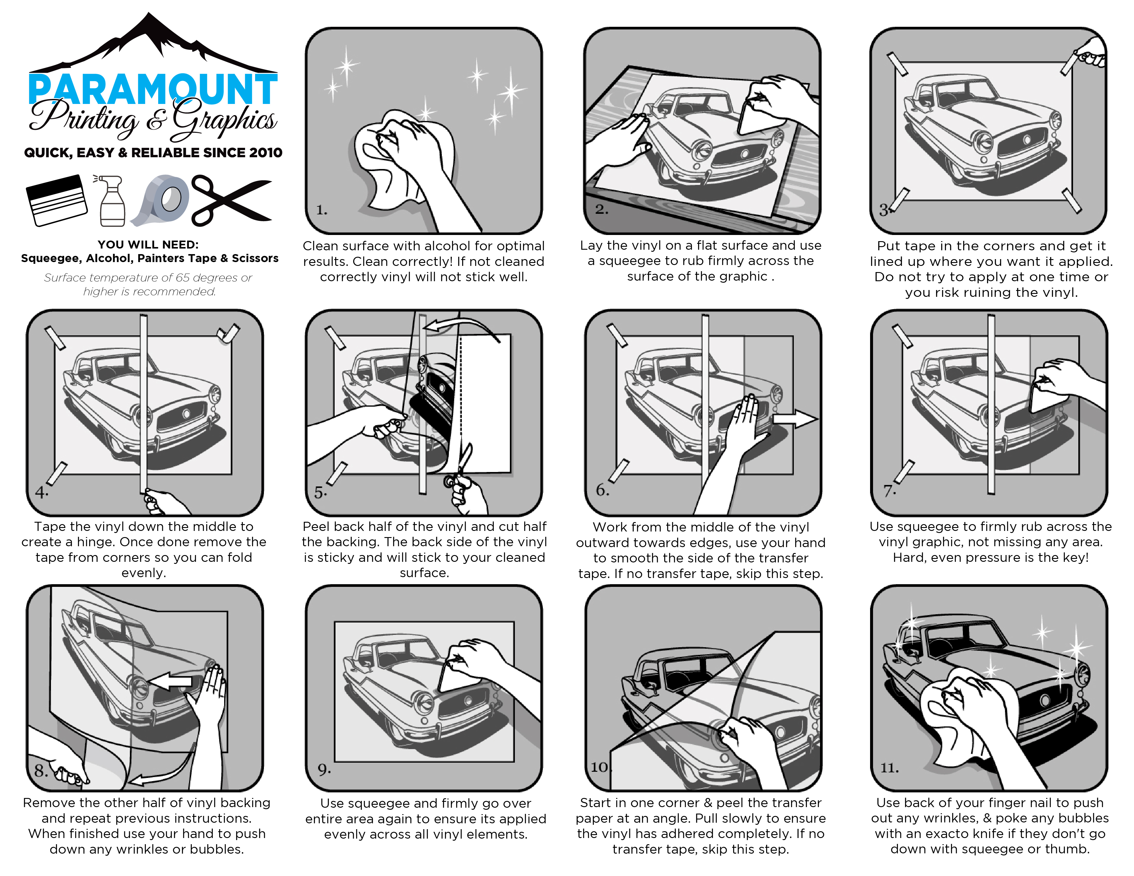Vinyl application instructions