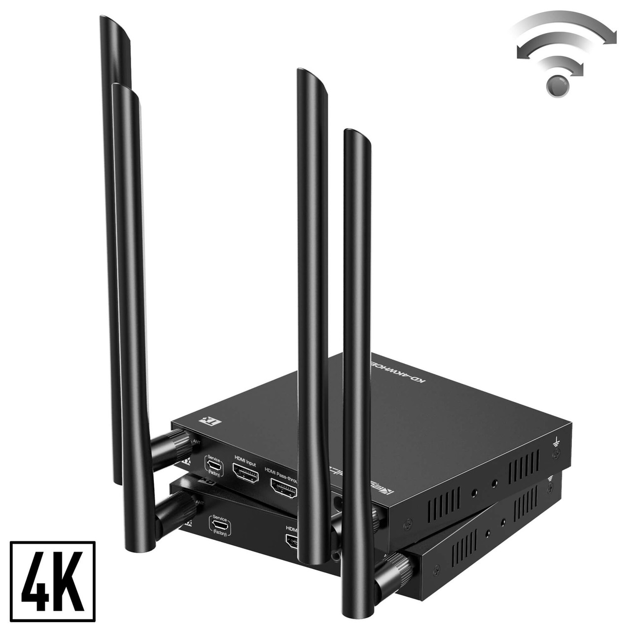 Rear view of the Key Digital KD-4KWHCEX HDMI extender.