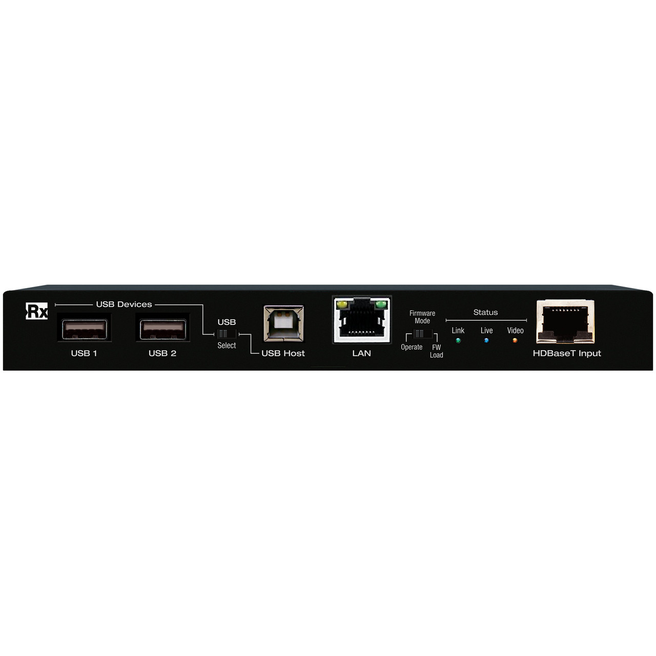 Rear view showing the connection ports.