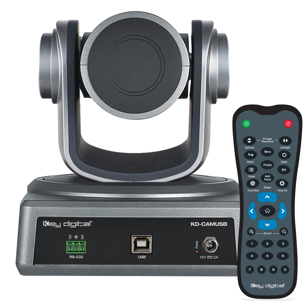 Side view of the Key Digital KD-CAMUSB camera showing the adjustment controls.