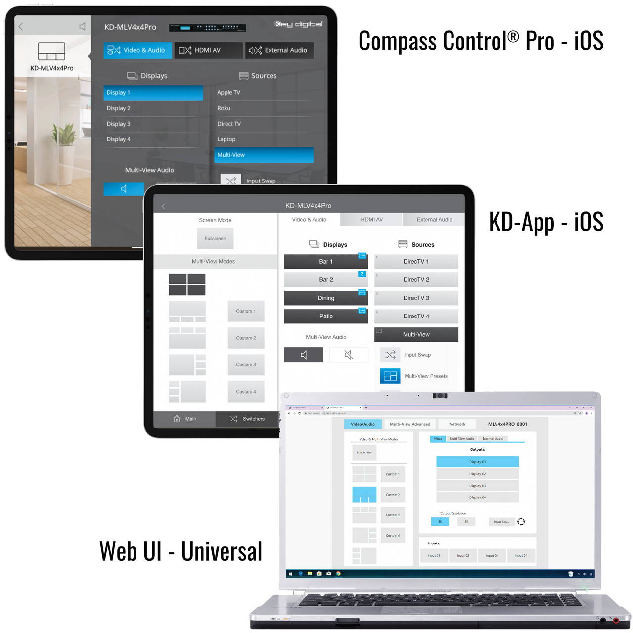 View of the Key Digital KD-MLV4x4Pro in a setup environment, illustrating practical use.