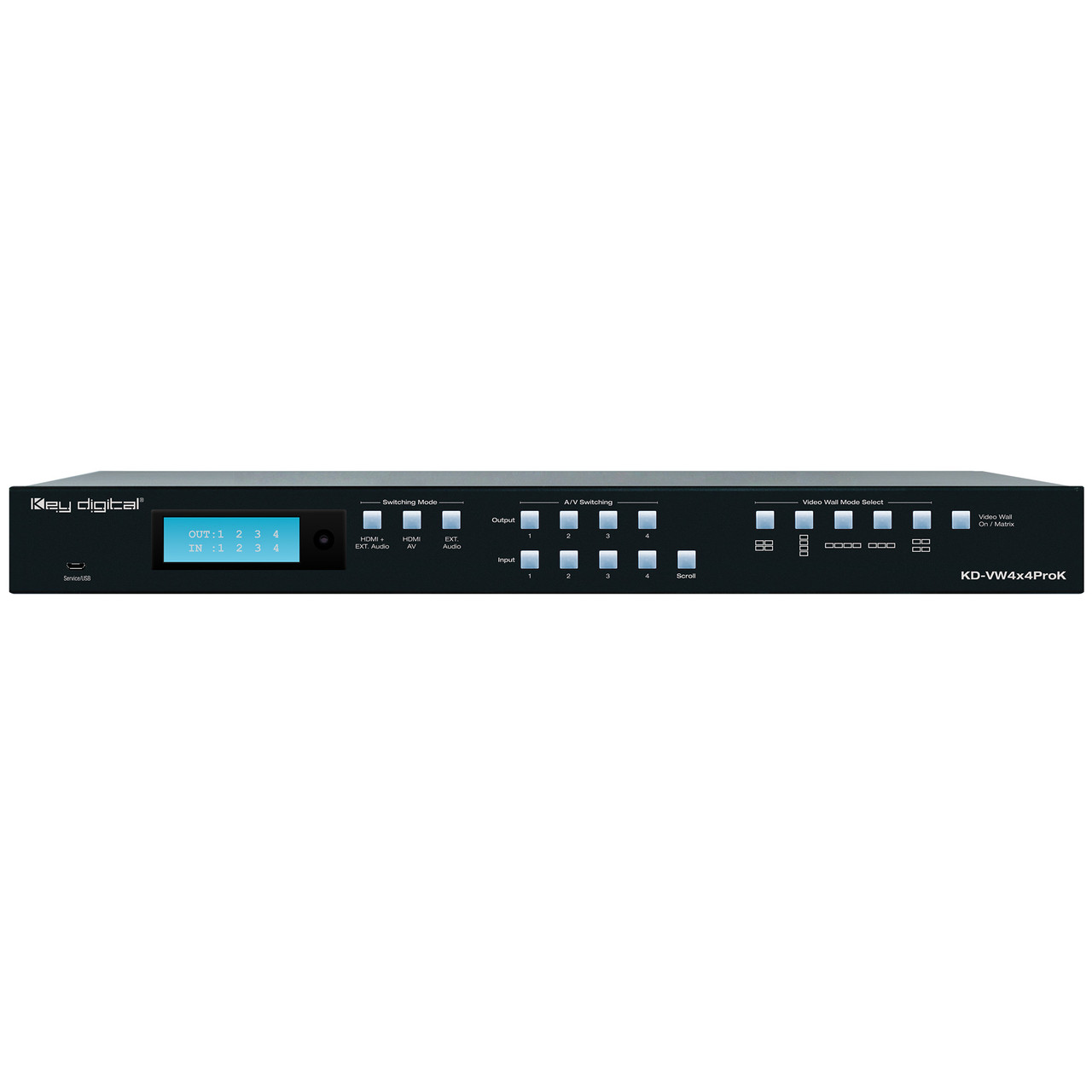 Rear view showing the input and output ports.