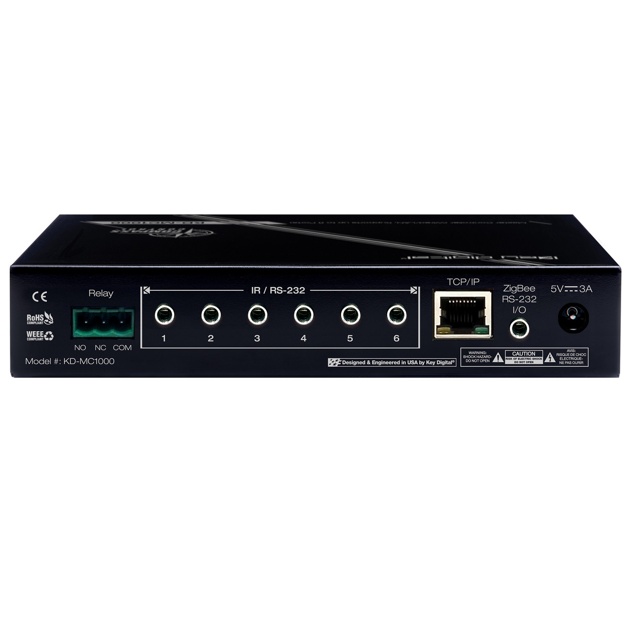 KD-MC1000 controller showing the port configuration, focusing on the control interfaces.