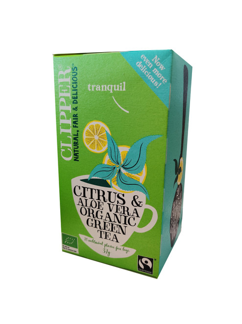 Clipper Organic Citrus and Aloe Vera Green Tea 20 unbleached bags 37g