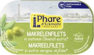 Phare d'Eckmuhl Organic Mackerel fillets in olive oil 151g