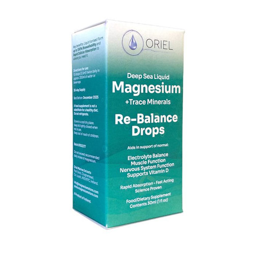 Oriel Magnesium  + Trace Minerals RE-BALANCE DROPS Deep Sea Liquid