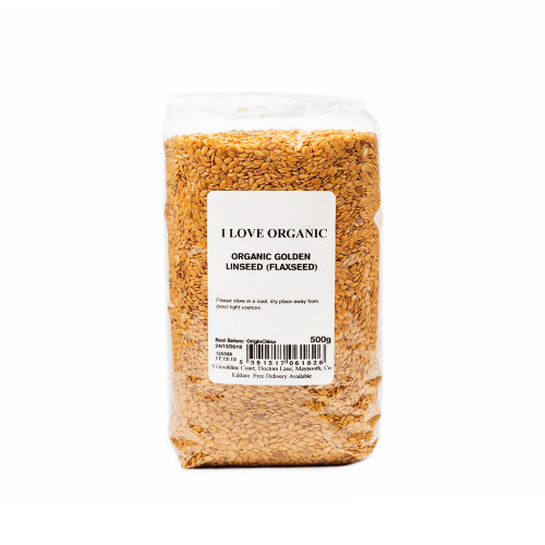 I Love Organic Linseed (flaxseed), golden, 500g