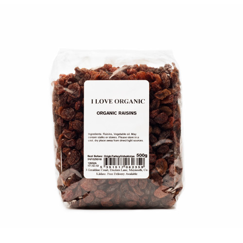 I Love Organic Raisins 500g