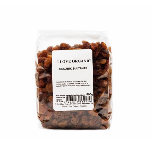 I Love Organic Sultanas, 500g