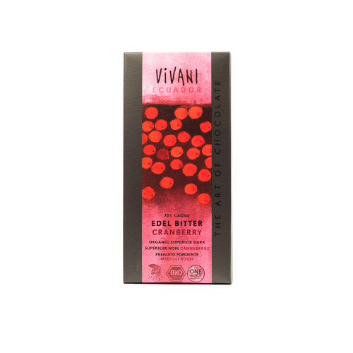 Vivani Organic Cranberry Chocolate 70% 100g