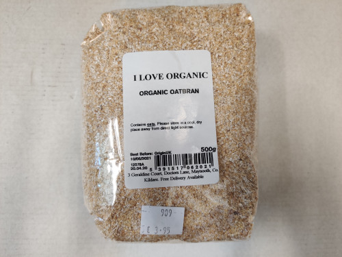 I Love Organic Organic Oatbran 500g