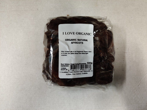 I Love Organic Natural Apricots 500g