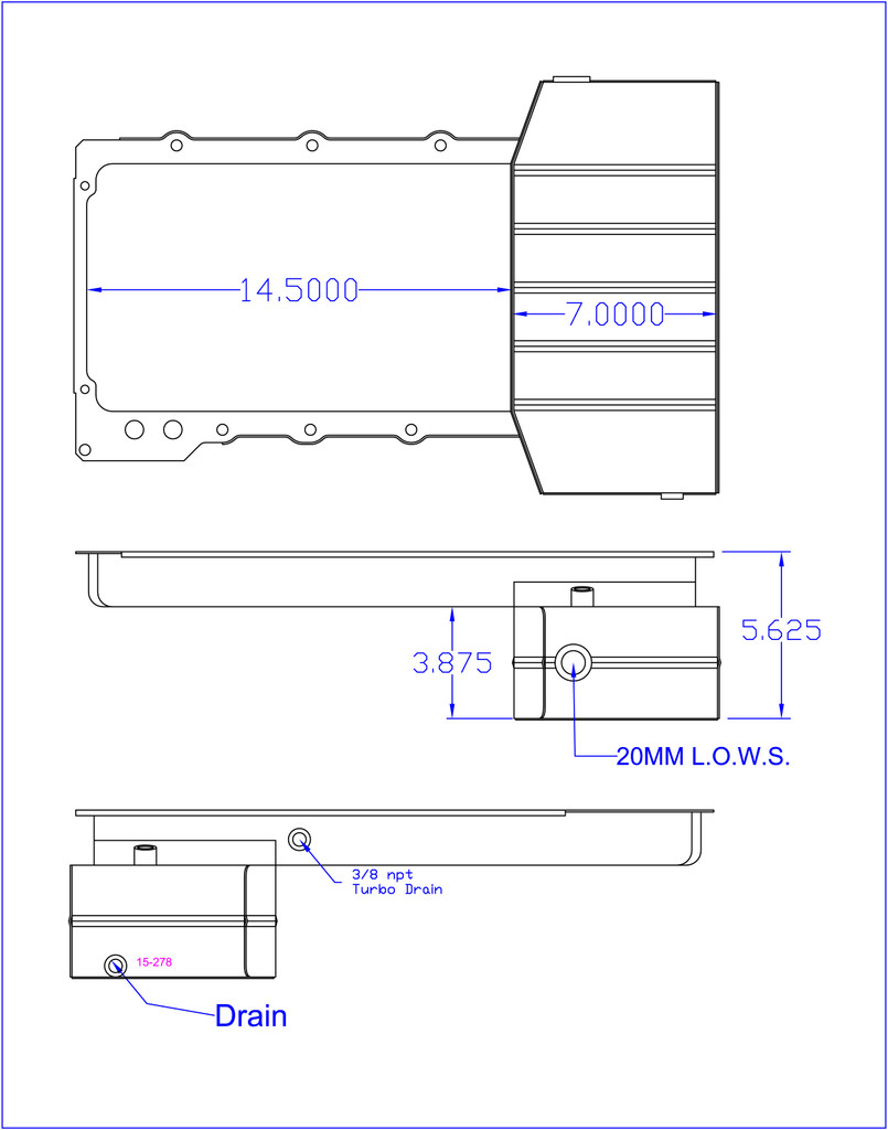 15-278 Oil Pan GM LS Front Sump Baffled Oil Pan for Nissan 350Z
