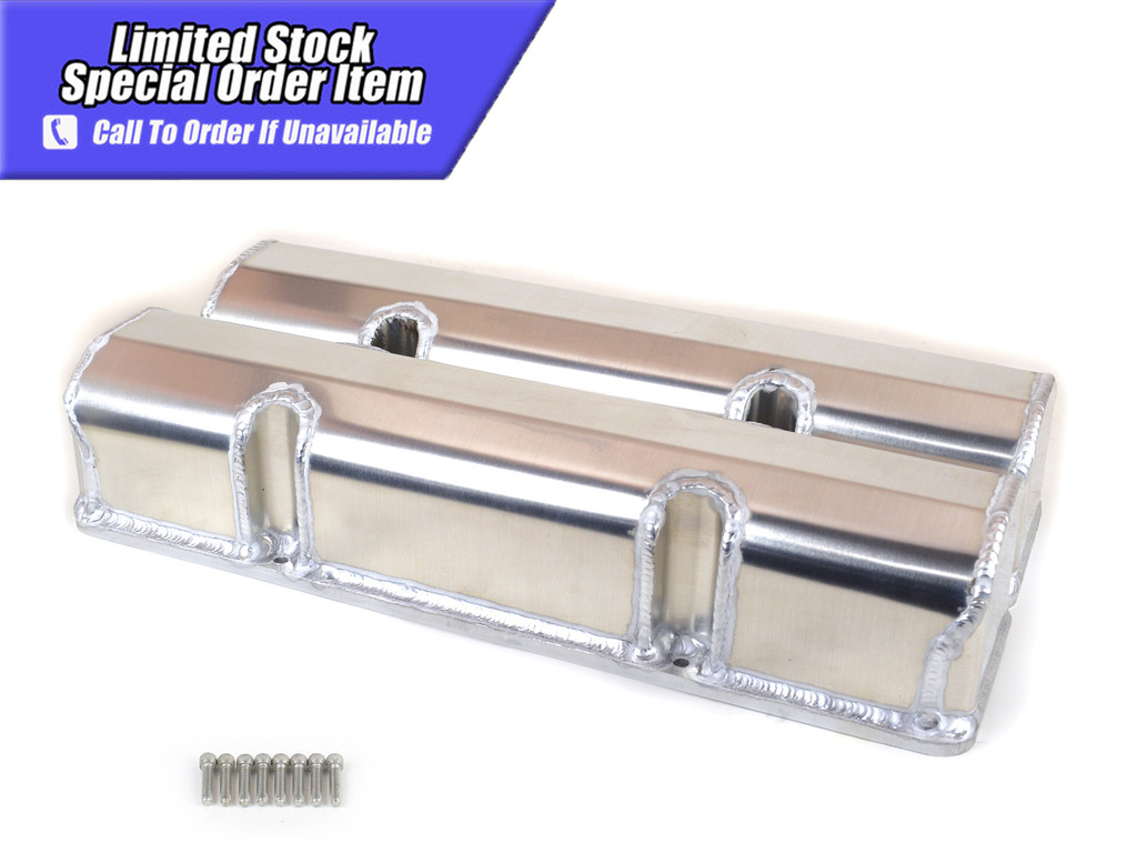 66-200 Aluminum Valve Covers Lasercut Rail For Small Block Chevy