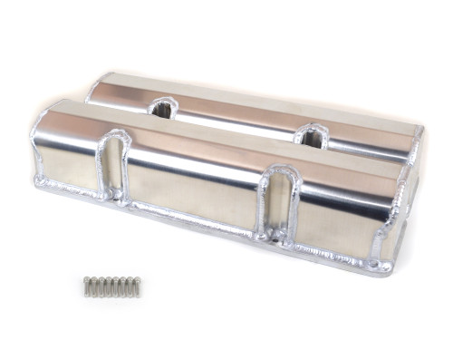 66-200 Aluminum Valve Covers Lasercut Rail For Small Block Chevy 66-200