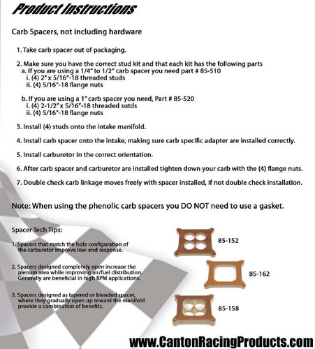 Phenolic Carb Spacer Installation Guide