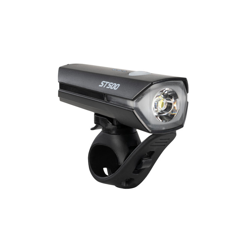 The Ultratorch ST500 headlight is an affordable, entry-level bike light that is recharged via a concealed micro USB-C port. An integrated rubber strap ensures it's easy to attach to handlebars and quick to detach when you reach your destination. The low battery indicator will alert you that recharging is required and with five modes to choose from you can rest assured you'll be seen in any environment, day and night.
