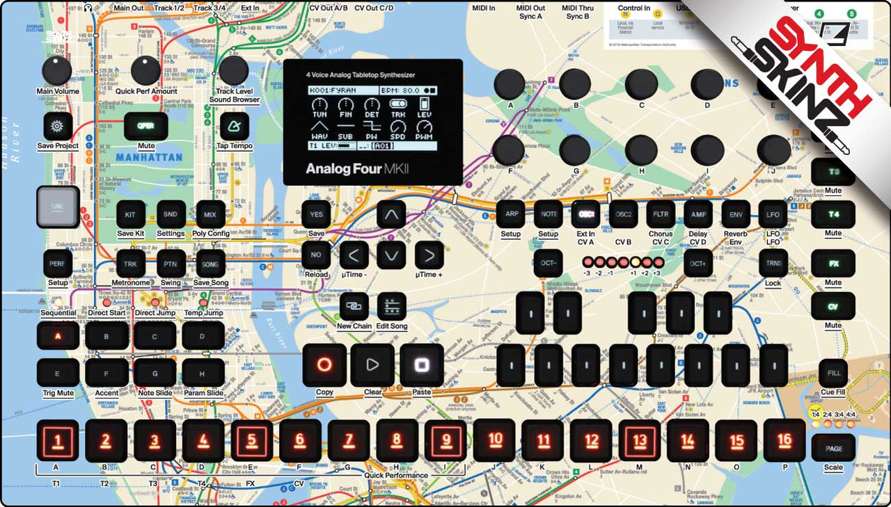 Elektron Analog Four MkII Skinz - Subway