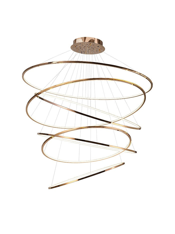 Luxury hanglamp 6-lichts oud messing