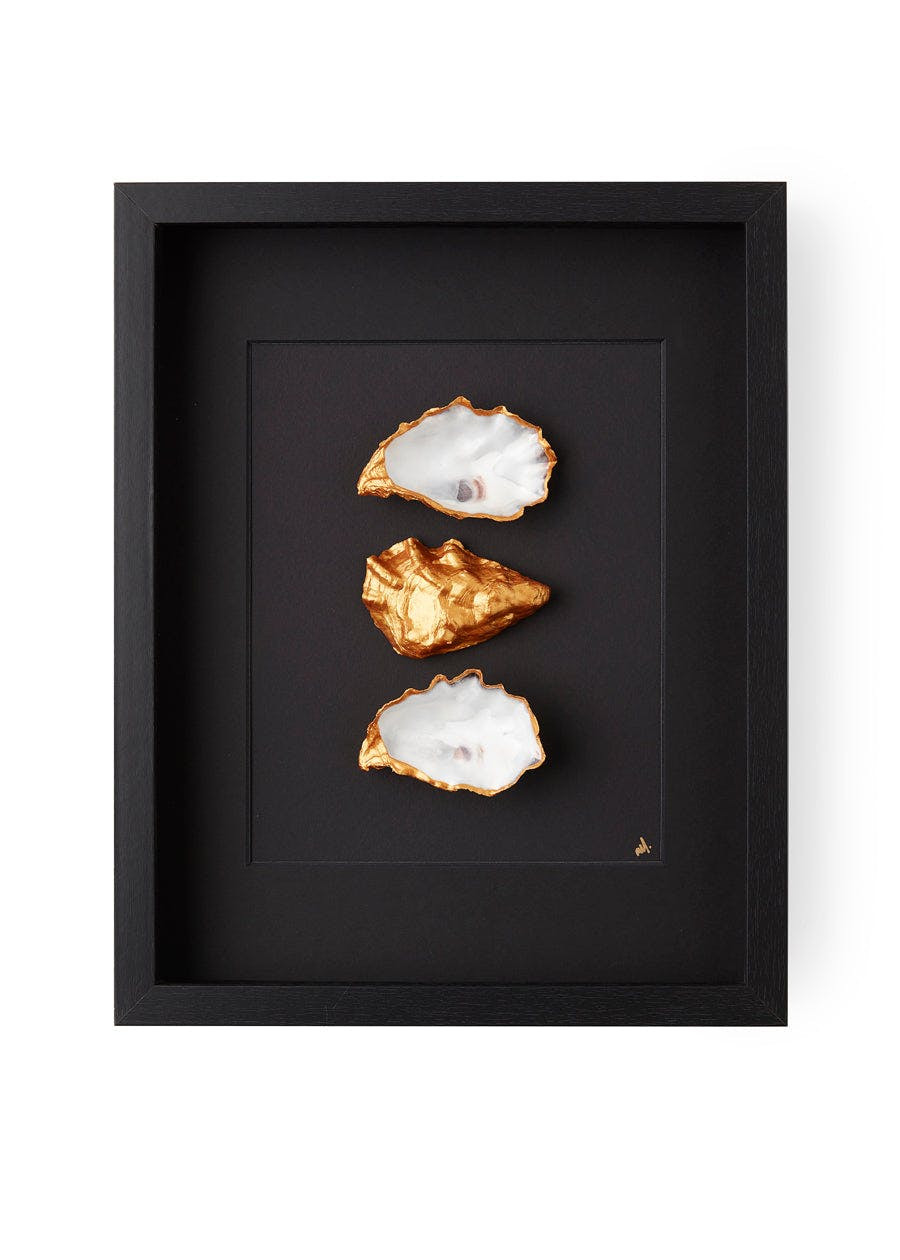 XL lijst 3 oesters met zwarte passe partout
