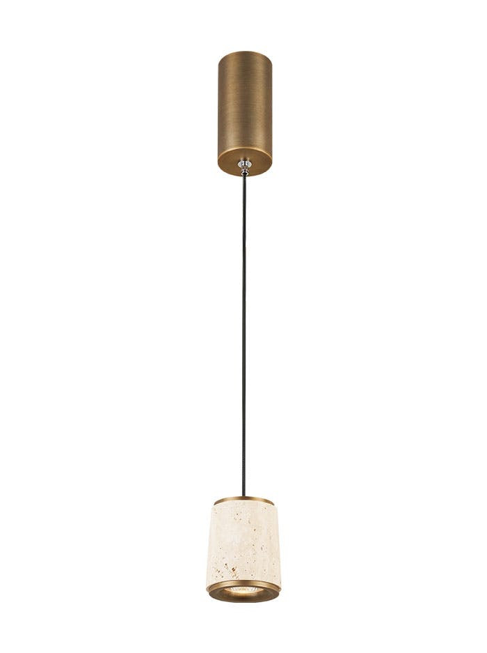 Canna hanglamp brons travertin