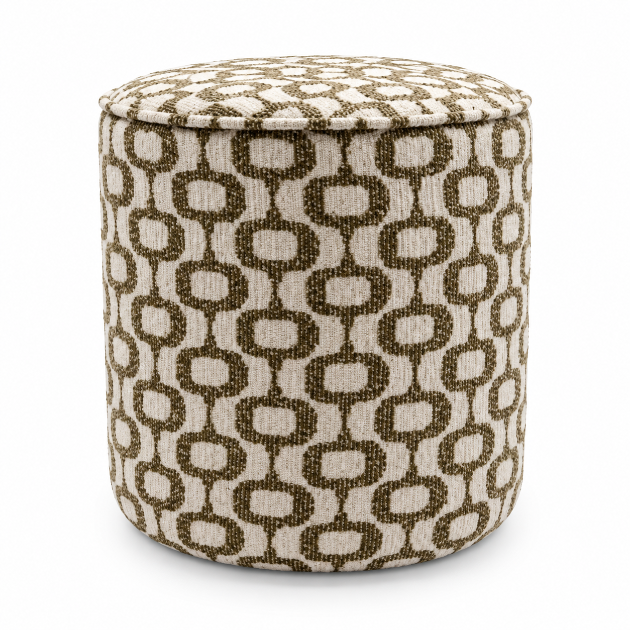 Ronde Poef Retro Beige | In de stijl van Valk Exclusief hotels