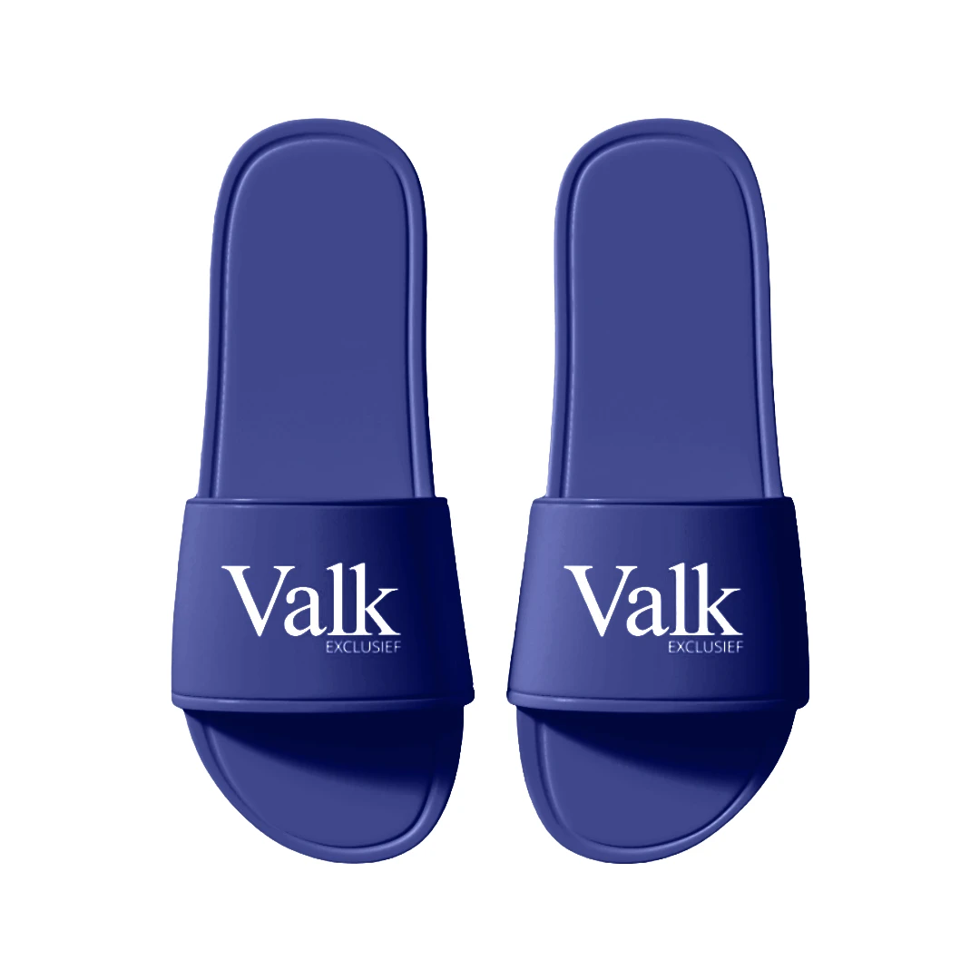 Valk Exclusief Badslippers (blauw) - Valkvoorthuis.nl