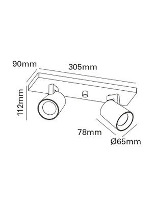 Epic 50 opbouwarmatuur 2-lichts wit