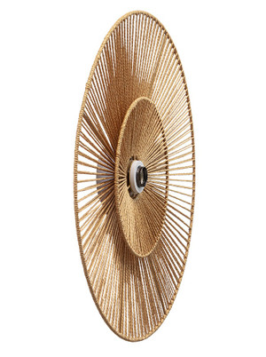 Cappello plafond/wandlamp d:60cm E27 wit met naturel kap