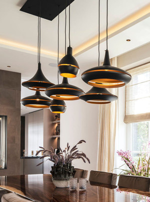 Sliced hanglamp large zwart/goud ontworpen door Peter Kos