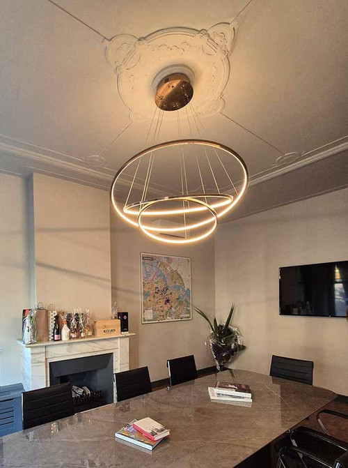 Luxury hanglamp 3-lichts oud messing