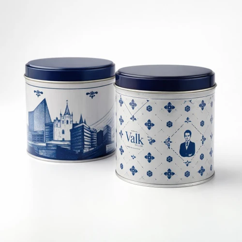 Stroopwafelblik Delftsblauw Van der Valk Exclusief - Valk Voor Thuis