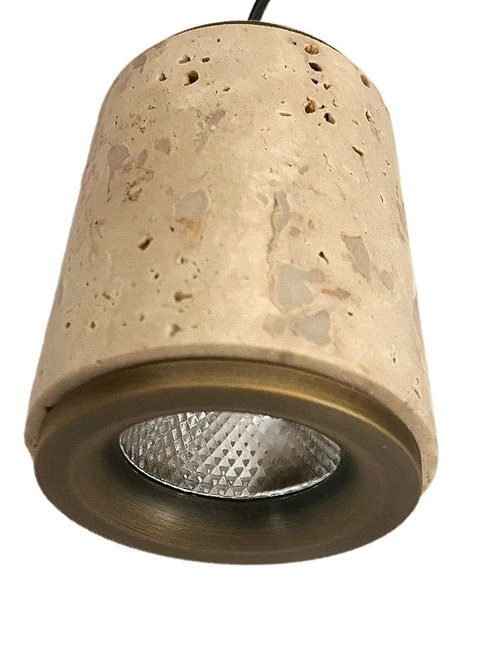 Canna hanglamp brons travertin