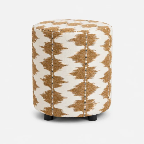 Poef Zigzag patroon Bruin - Valk Voor Thuis - Van der Valk - Valk Exclusief