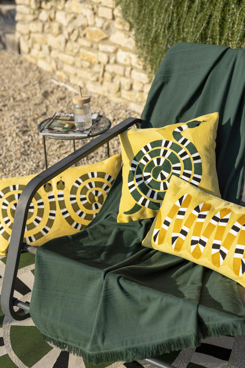 Geborduurd kussen Yoka Mangue 45 X 45
