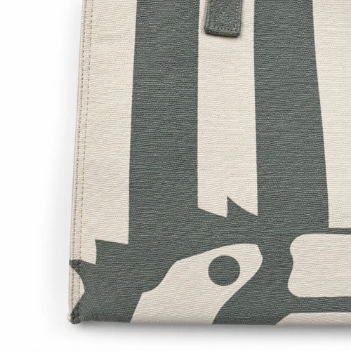 Valk Exclusief  Shopper Gestreept Beige, Groen & Creme - Valk Exclusief strandtas of shopper