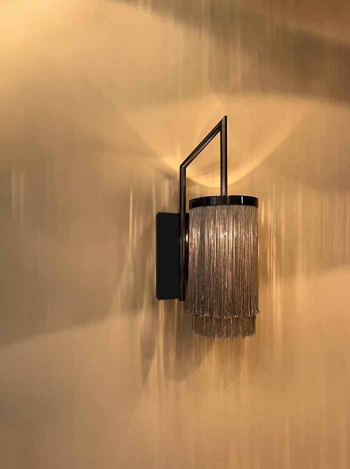 Fringes wandlamp 1-lichts mat zwart ontworpen door Patrick Russ
