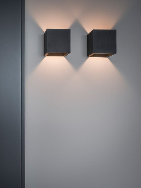 Inlet wandlamp vierkant zwart