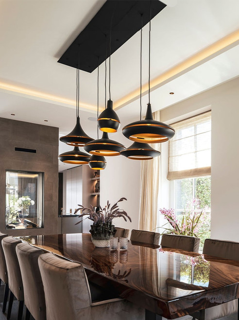 Hala sliced hanglamp rechthoek 5-lichts E27 ontworpen door Peter Kos