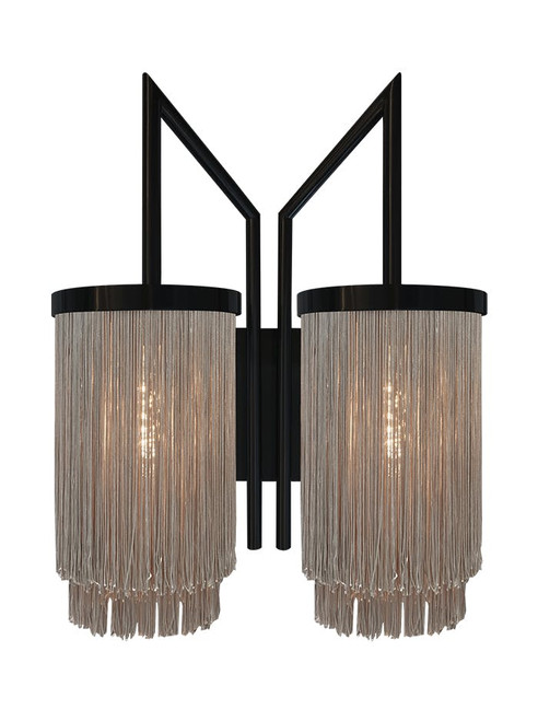 Fringes wandlamp 2-lichts zwart ontworpen door Patrick Russ