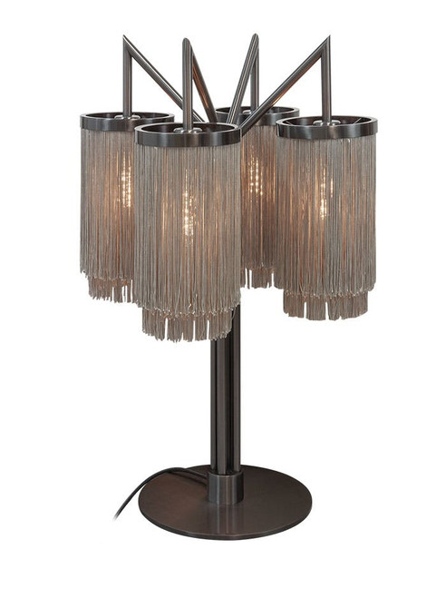 Fringes tafellamp 4-lichts gun metal