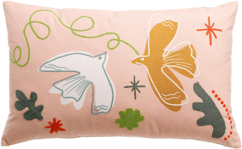 Geborduurd kussen Anka Bois de rose 40 X 65